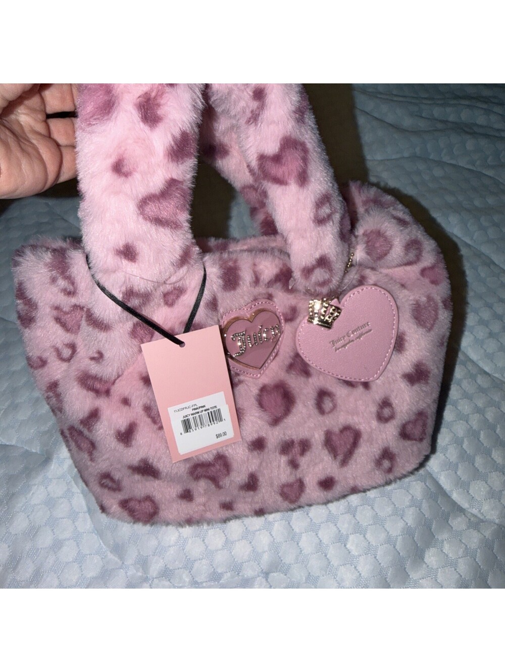 Juicy Couture Juicy Warm Up small Tote in Pink Leopard